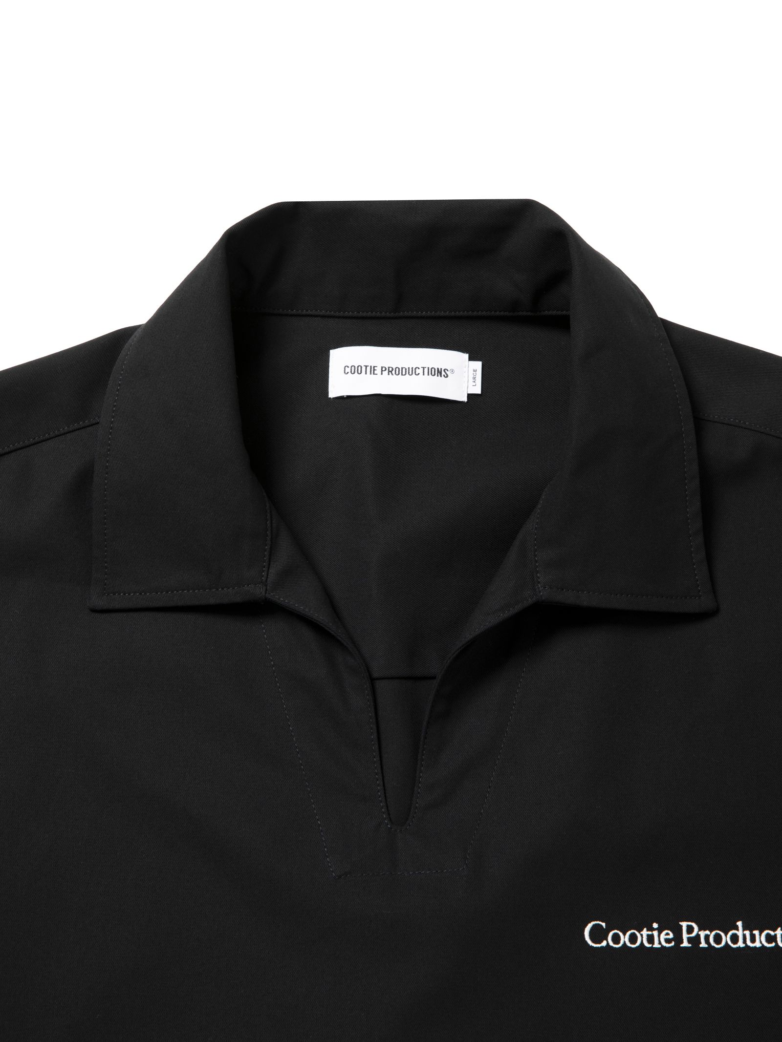 Cotton Gabardine L/S Skipper Shirt / BLACK /  スキッパー シャツ