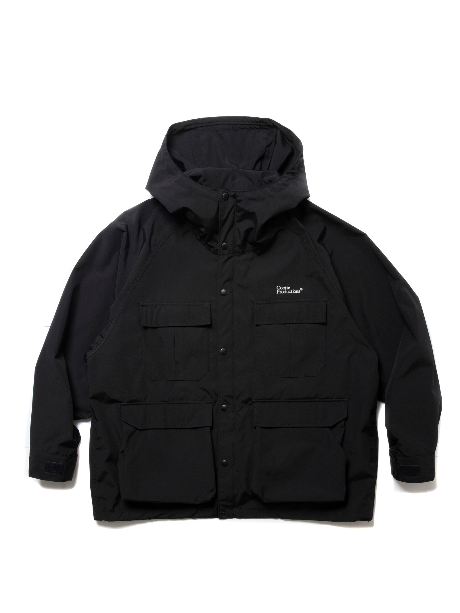 COOTIE PRODUCTIONS - T/C Weather Hooded Shell Jacket / BLACK / ツイルウェザージャケット  | Stripe Online Store