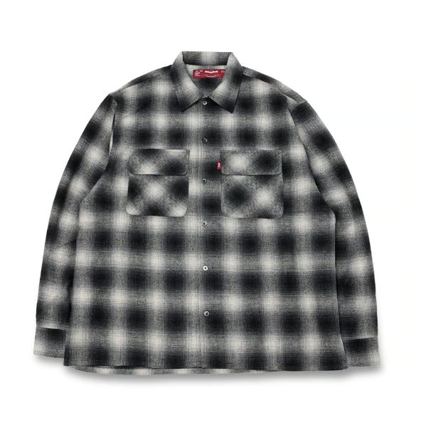 HideandSeek - Wool Ombre Check L/S Shirt(24aw) / WHT / ウールオンブレチェックシャツ |  Stripe Online Store