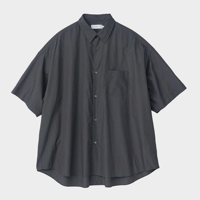 Broad S/S Oversized Regular Collar Shirt / C.Gray