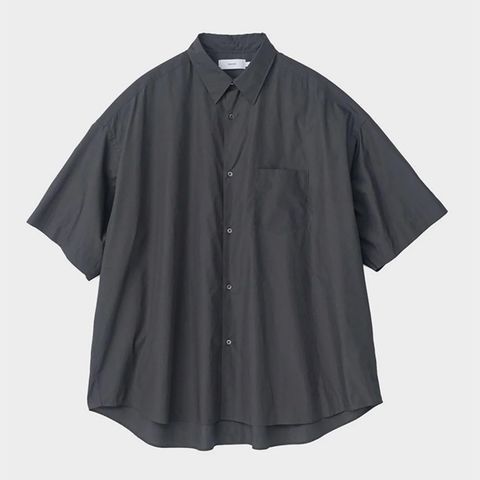 Broad S/S Oversized Regular Collar Shirt / C.Gray