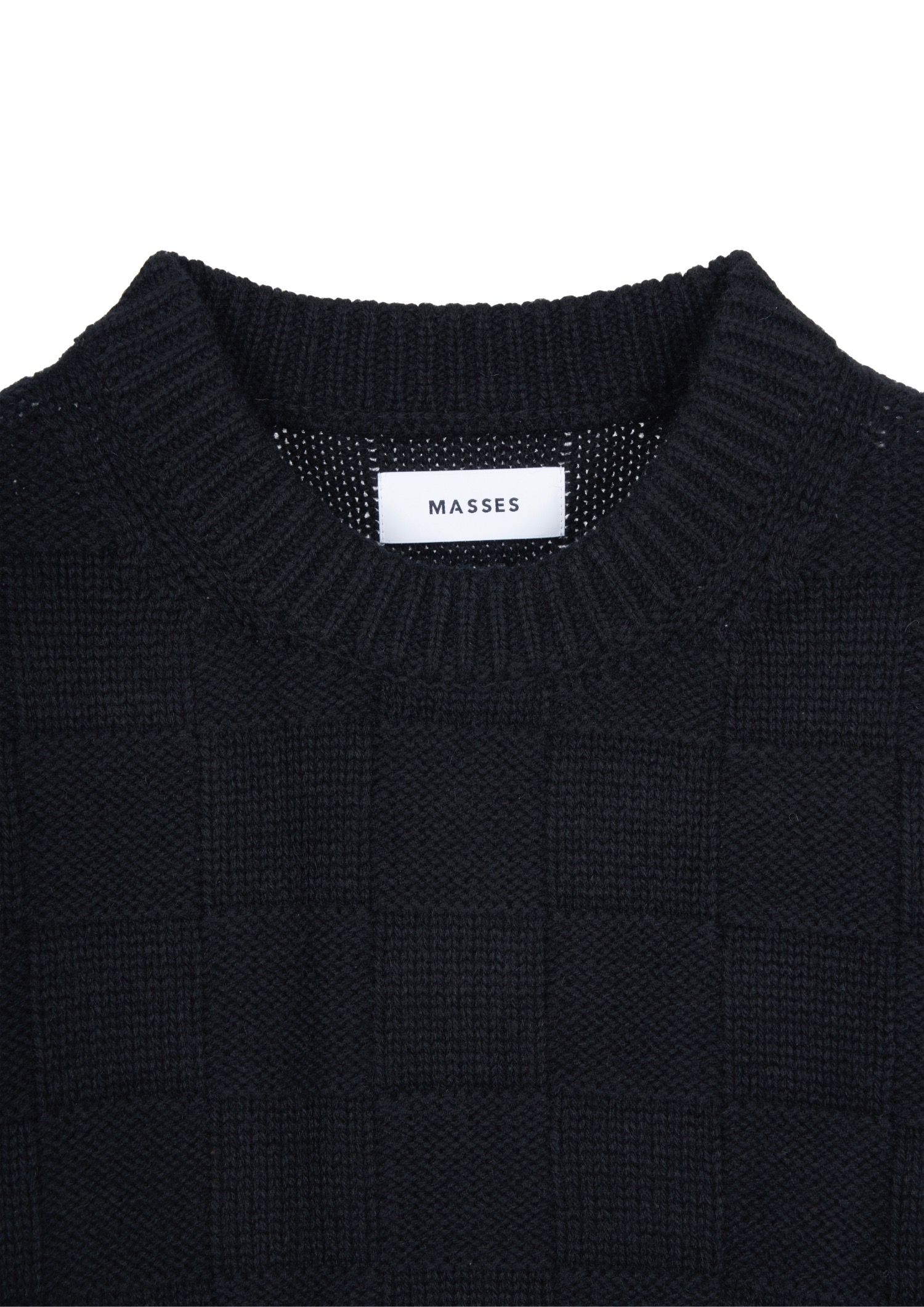 SWEATER CHECKER / BLACK / チェッカー模様セーター