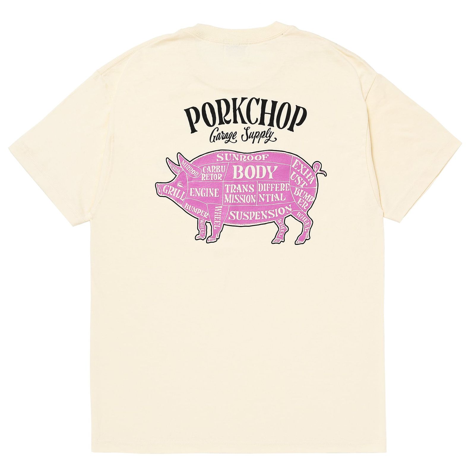 PORK BACK TEE / CREAM×BKPK / プリント ティーシャツ