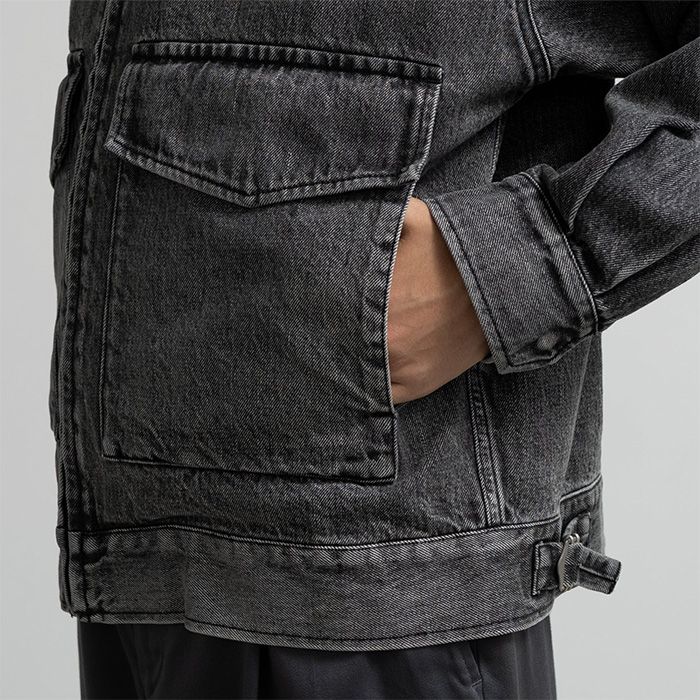Selvage Denim Zip Jacket  -LIGHT FADE- / BLACK LIGHT FADE