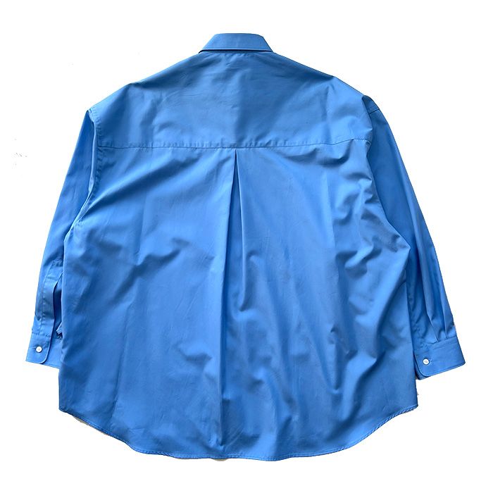 Women / High Count Broad L/S Oversized Regular Collar Shirt / Blue