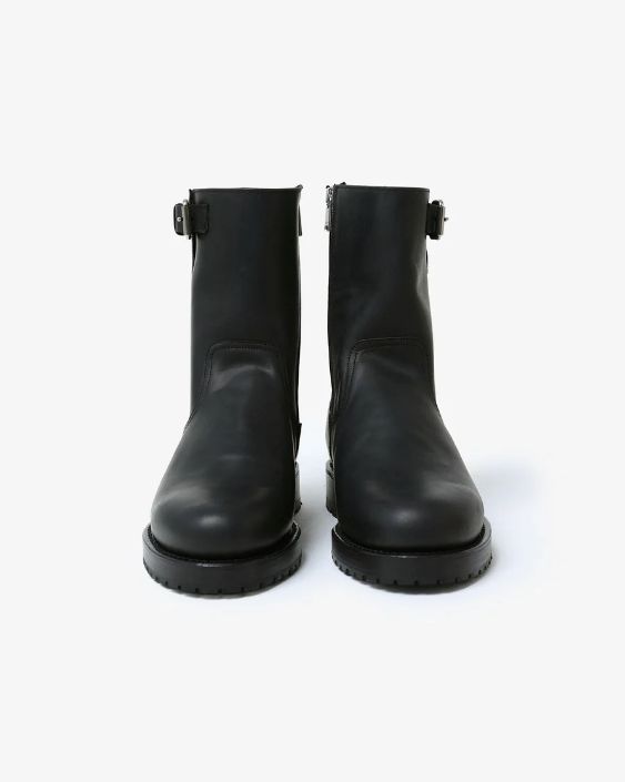 WORKER ZIP UP BOOTS COW LEATHER / BLACK