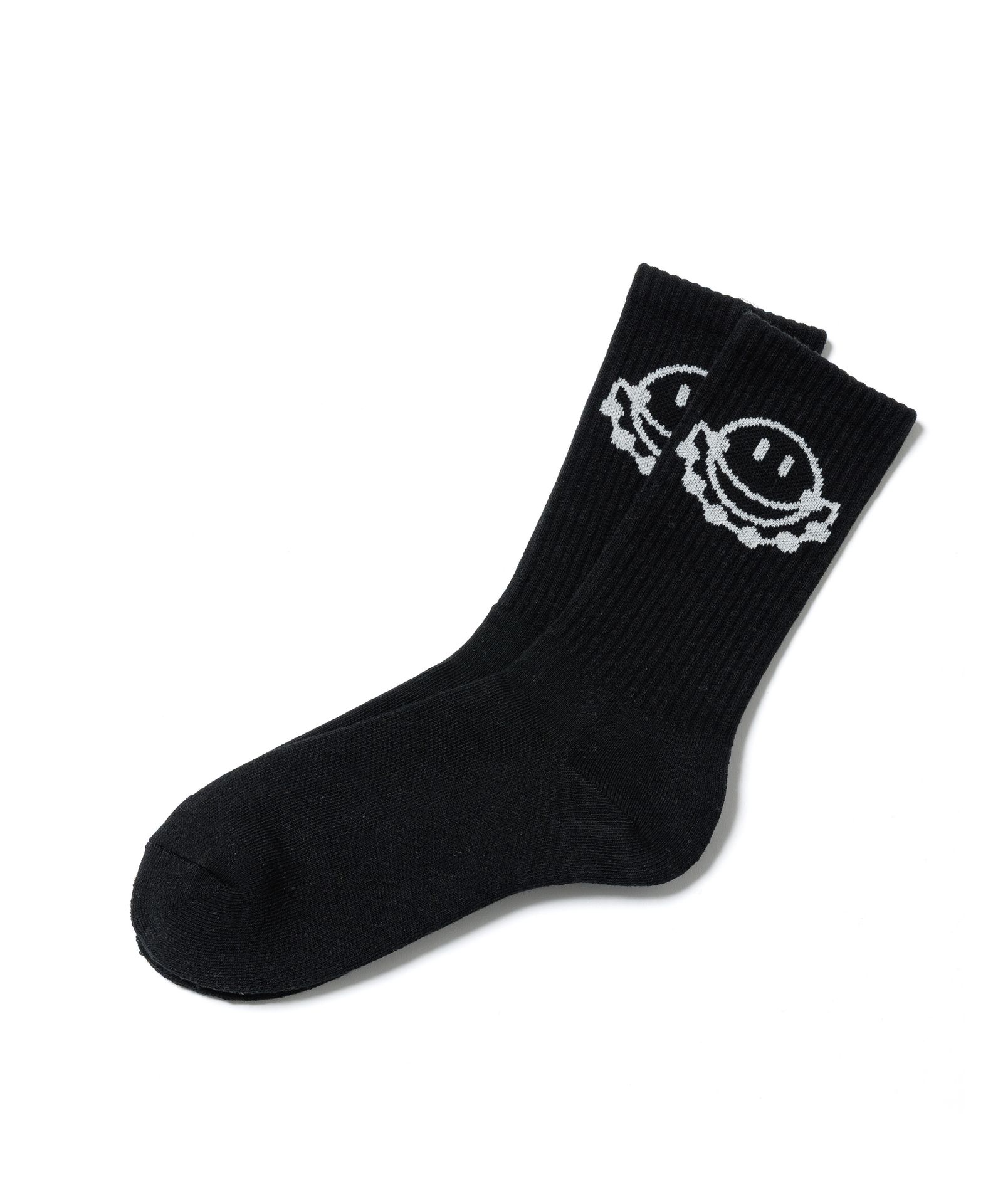 "SMILE" SOX / BLACK / スポーツリブソックス / FS1982