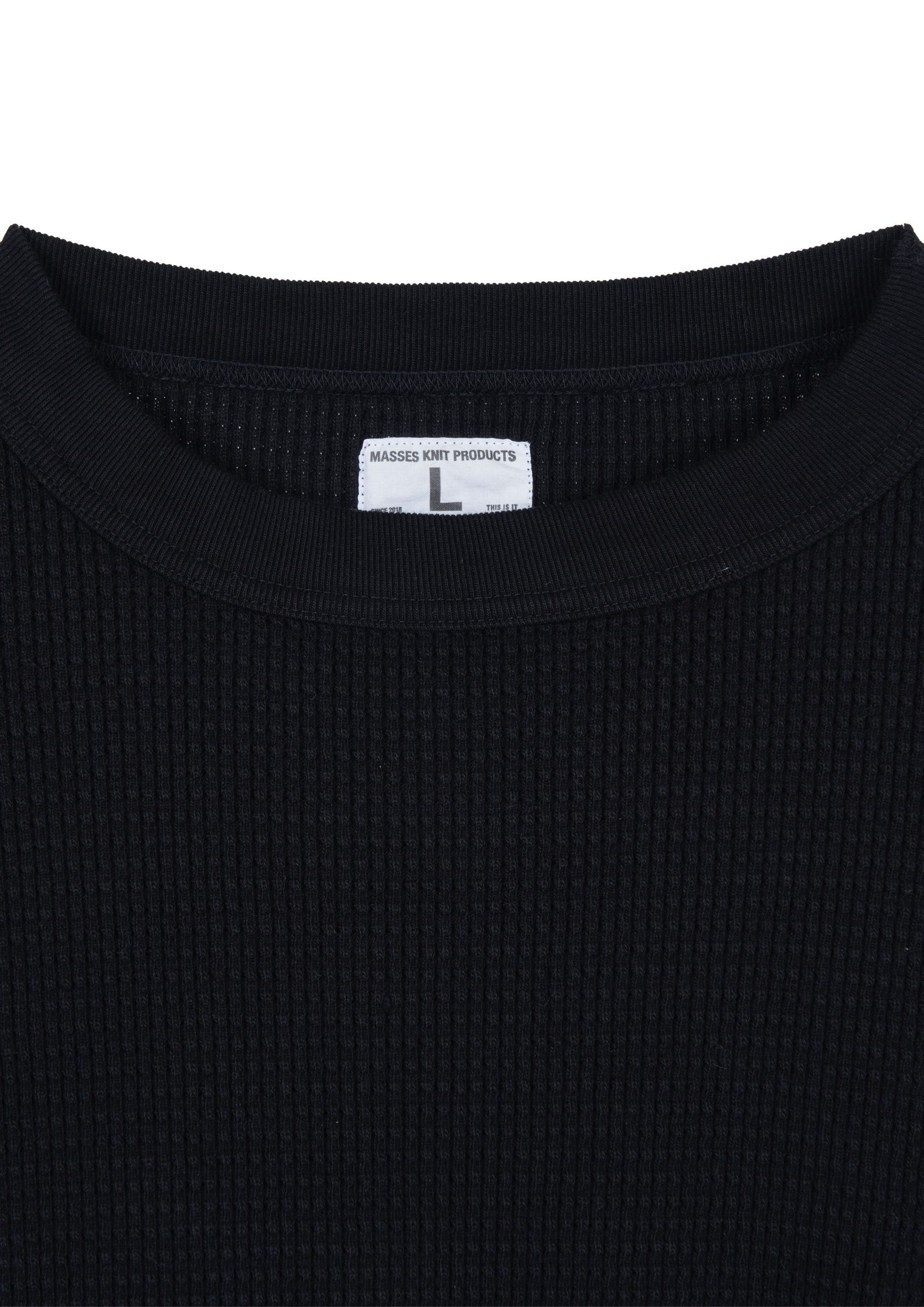 WAFFLE SWEAT CREW / BLACK