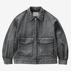 Selvage Denim Zip Jacket  -LIGHT FADE- / BLACK LIGHT FADE