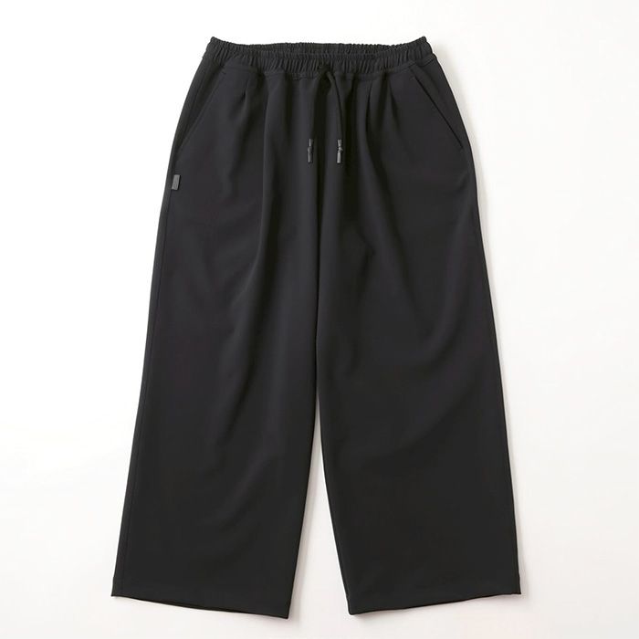 WIDE TWO TUCK BAGGY PANTS  | BLACK