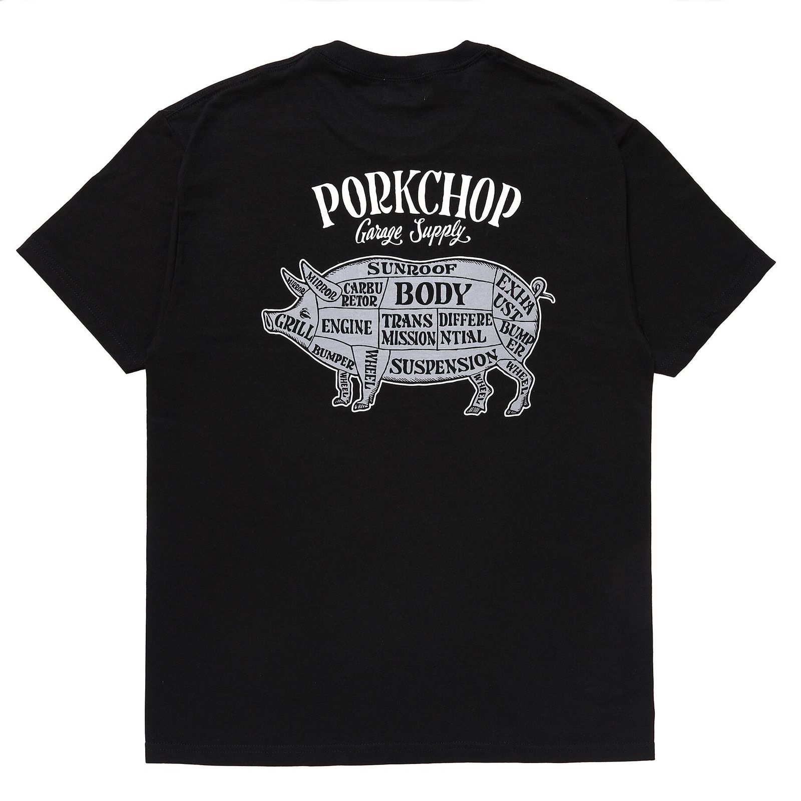 PORKCHOP - PORK BACK TEE / BLACK×WHGY / ポークプリントティー | Stripe Online Store