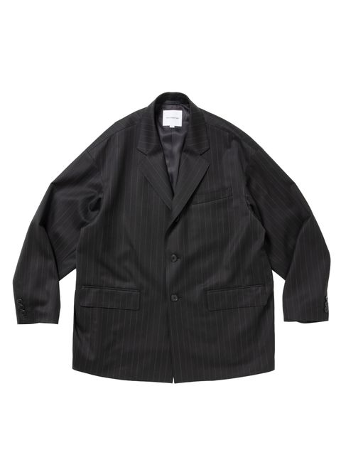 Wool Gabardine Single Breasted Jacket / STRIPE /  シングルジャケット