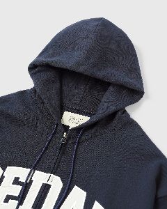 COLLEGE LOGO FULL ZIP HOODIE / NAVY