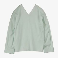 Women / Silicon Lawn V Neck Blouse  / Pale Green