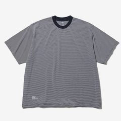MICRO BORDER S/S TEE / WHITE × NAVY
