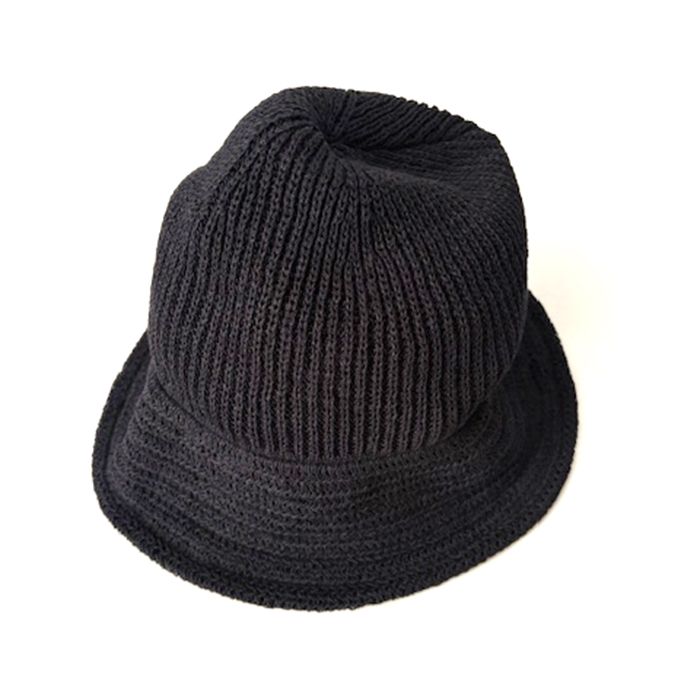 COMESANDGOES - WASHI KNIT BALLOON HAT (NO.27208-A) / BLACK