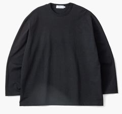 Recycled Cotton Jersey L/S Tee / BLACK