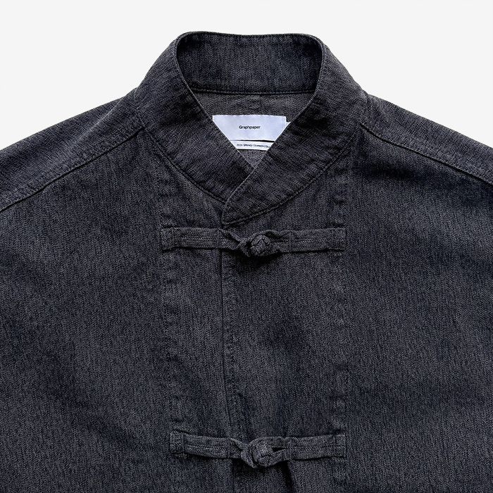 Sulfur Dyed Gabardine Kung-Fu Jacket / Gray