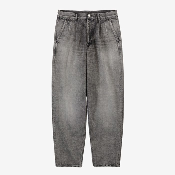Selvage Denim Two Tuck Tapered Pants -LIGHT FADE- / BLACK LIGHT FADE