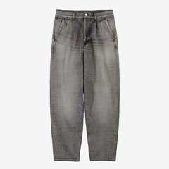 Selvage Denim Two Tuck Tapered Pants -LIGHT FADE- / BLACK LIGHT FADE