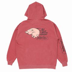 RUNNING LOGO HOODIE / CRIMSON RED / プリントパーカー