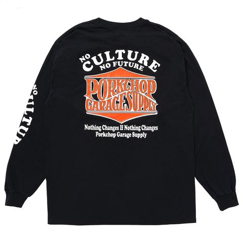 WAVE LOGO L/S TEE / BLACK / プリントロンティー
