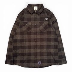 FLANNEL CHECK SHIRT / CHACOAL/BLACK / フランネルシャツ