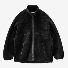 Wool Boa Zip-Up Blouson / Black