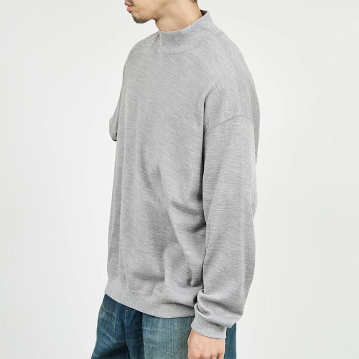 Wool Honeycomb Mock Neck Thermal  / H.GRAY