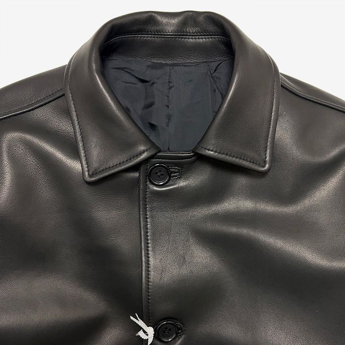 Lamb Leather Car Coat / Black
