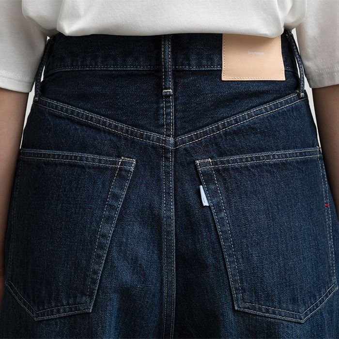 Women / Selvage Denim Two Tuck Wide Pants -DARK FADE- / INDIGO DARK FADE