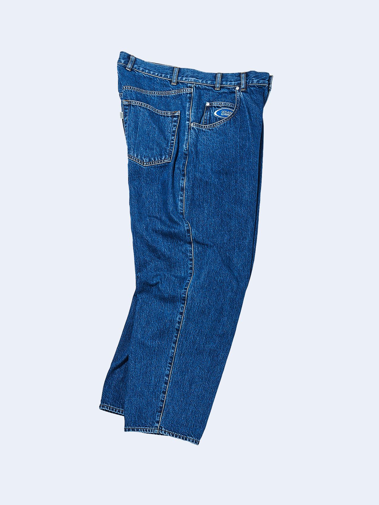 SEDAN ALL-PURPOSE OVAL LOGO DENIM PANT | veganutris.com.br