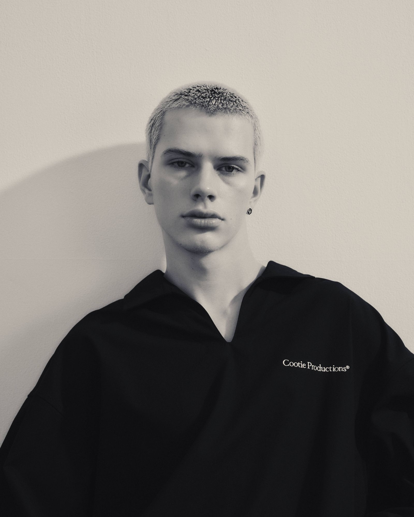 Cotton Gabardine L/S Skipper Shirt / BLACK /  スキッパー シャツ