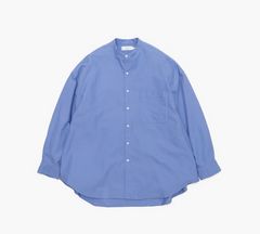 Graphpaper - Oxford Oversized Band Collar Shirt / SAX | Stripe 