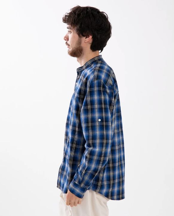 Rafu × nonnative WORKER L/S SHIRT COTTON TWILL OMBRE CHECK / BLUE / チェックシャツ