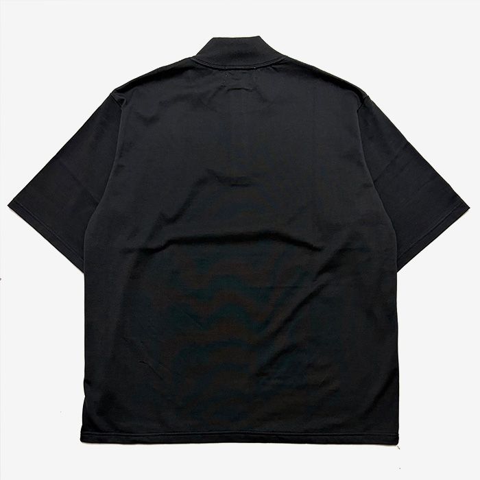 Tri Spun Cotton S/S Henley High Neck Tee / Charcoal