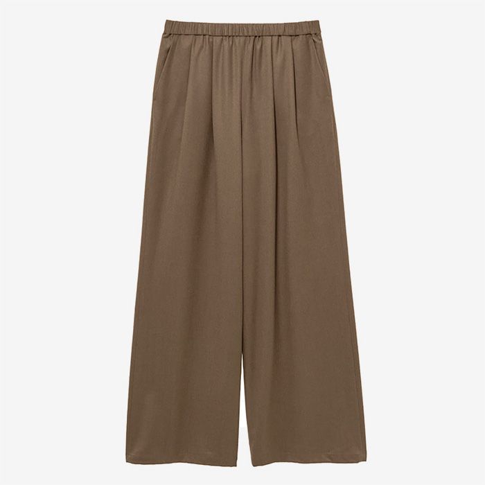 Women / Fine Wool Saxony Easy Wide Pants / Brown