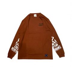 Logo L/S Tee / BROWN / プリントロングスリーブティー