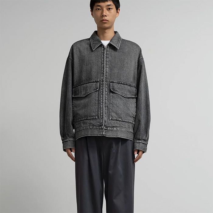 Selvage Denim Zip Jacket  -LIGHT FADE- / BLACK LIGHT FADE
