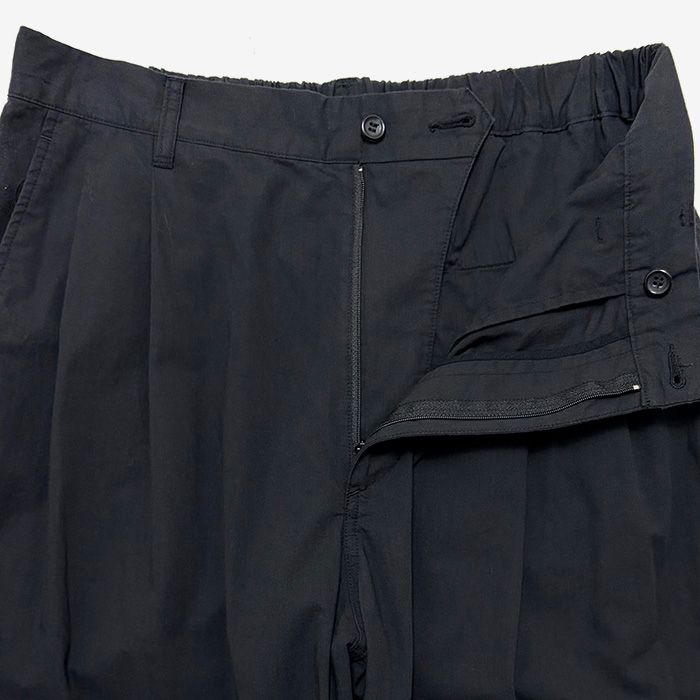 Cotton Wool Poplin Oversized Slacks / Black