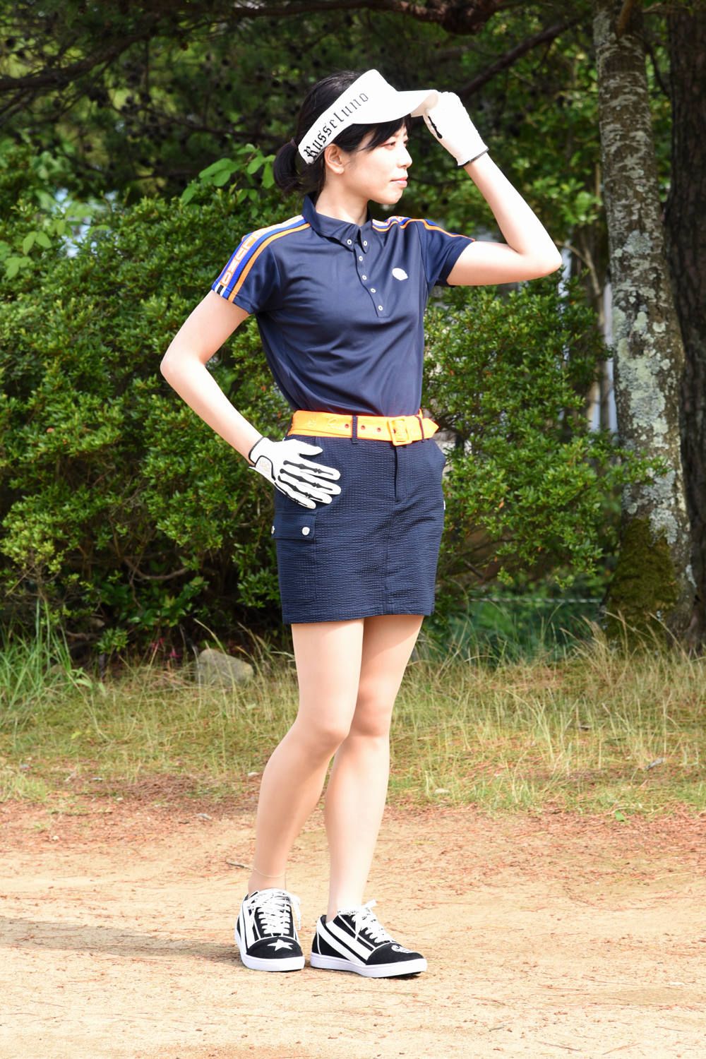 ジーフォア ゴルフウェアレディーススカート 2色