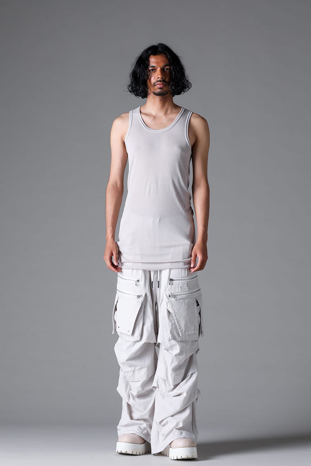 ラウンドリブタンクトップ / RIB TANK / ストーン / ag-1924-1