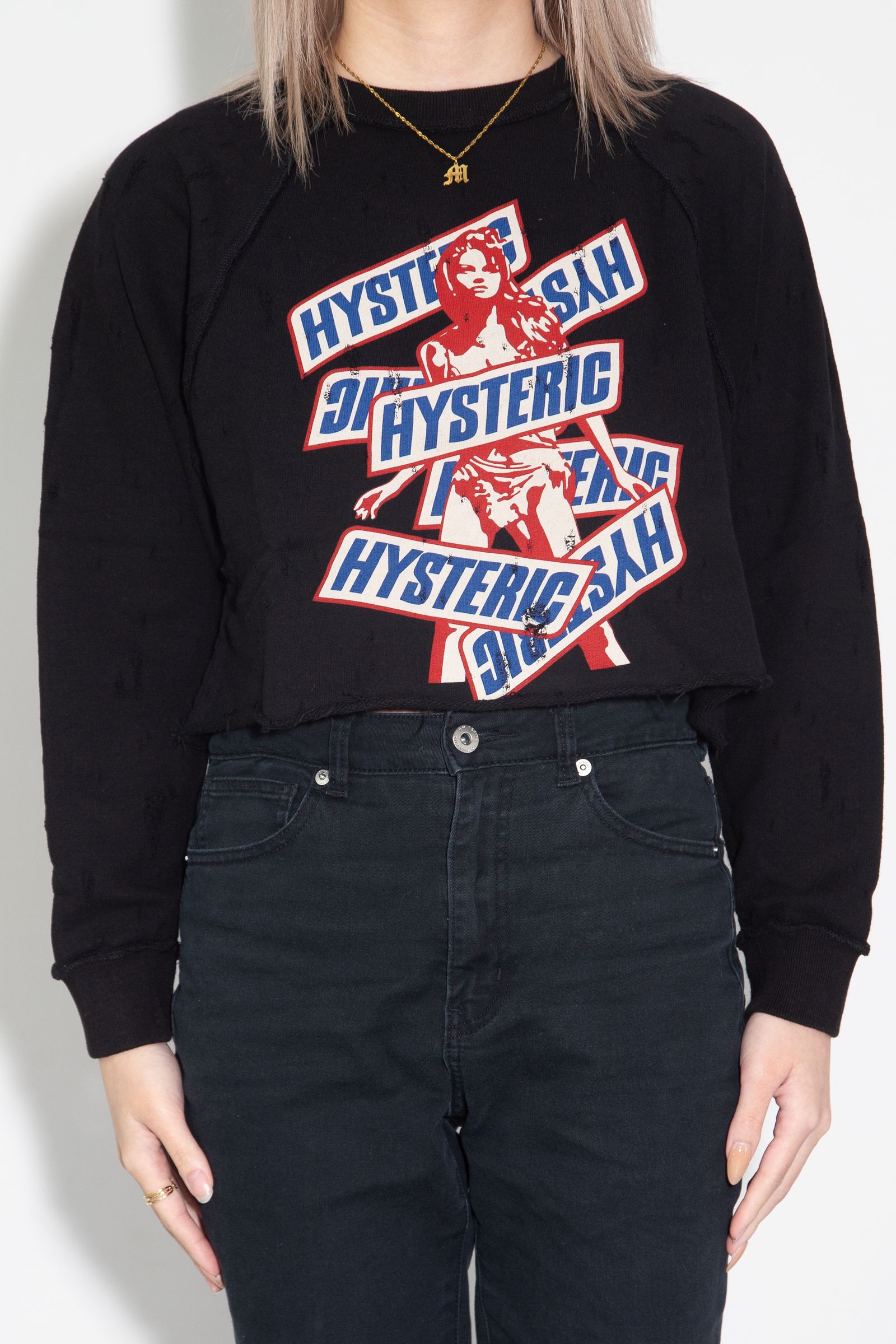 IT’S SO HYSTERIC ショート丈スウェット / ブラック