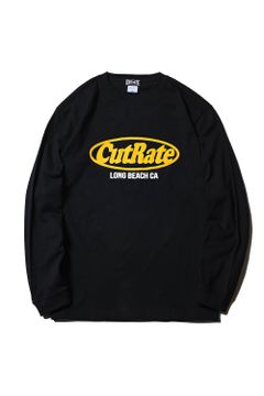 CUTRATE LOGO DROPSHOULDER  L/S T-SHIRT / ブラック×イエロー