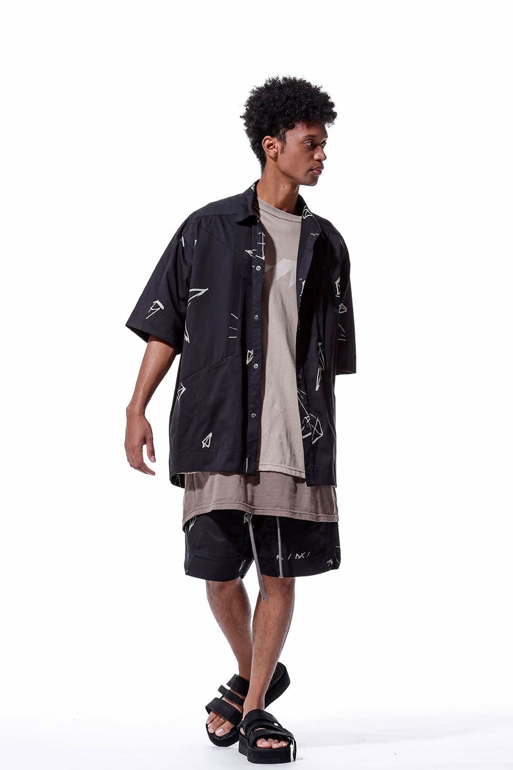 Numbering Print Over Sized T-Shirts / ベージュ