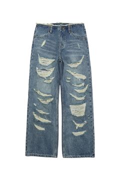 RIPPED DENIM PANTS / ライトインディゴ