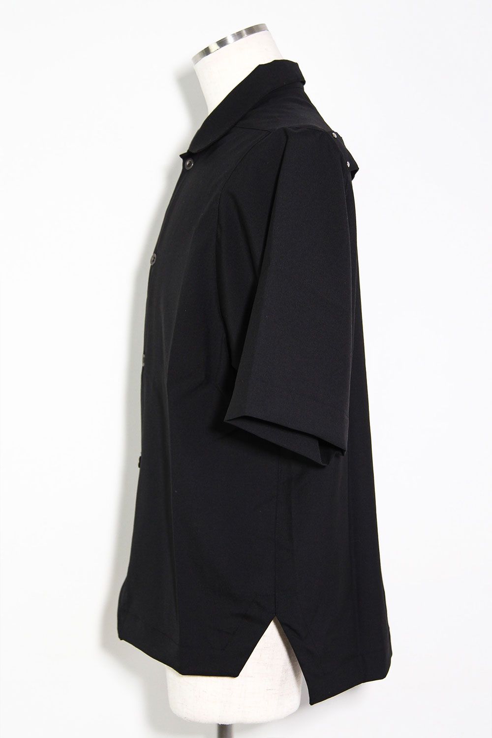 サマーウールハーフスリーブシャツ / Summer Wool Half Sleeve Shirts / ブラック / ag-11040