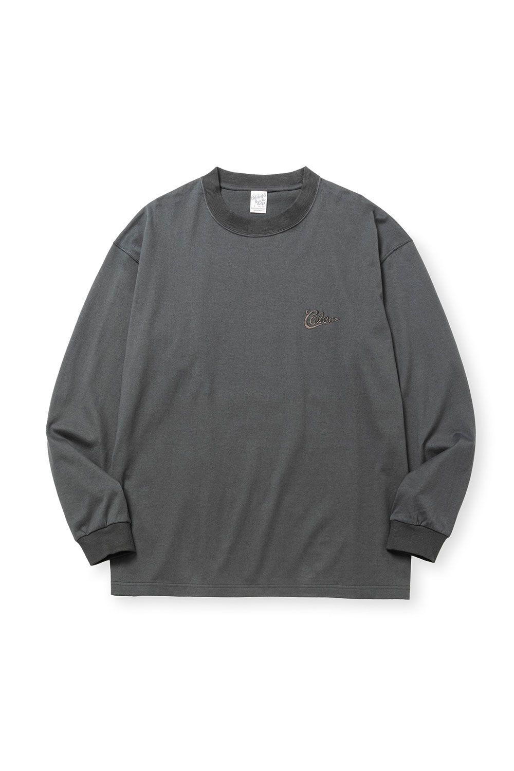 CALEE LOGO DROP L/S TEE / チャコール