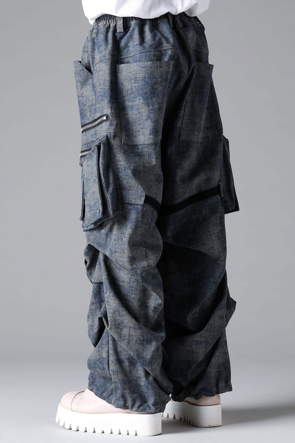 BLENDED SHADES DENIM CARGO TUCK WIDE PT / スチールブルー