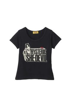 SHE DEVIL HEART刺繍 チビTシャツ / ブラック